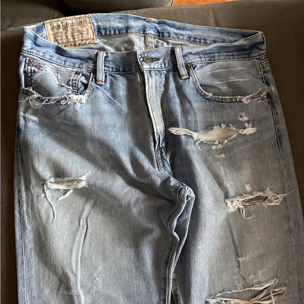 🏇 Ripped Ralph Lauren Polo jeans, ALL rips original by RL’s designers! 32x30